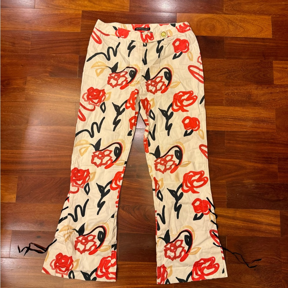 Vintage Burberry floral women pants